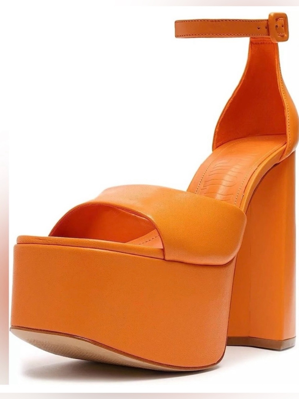 Like New Schutz Elsie / Lenne Tangerine Platform Heeled Sandals Sz 7.5